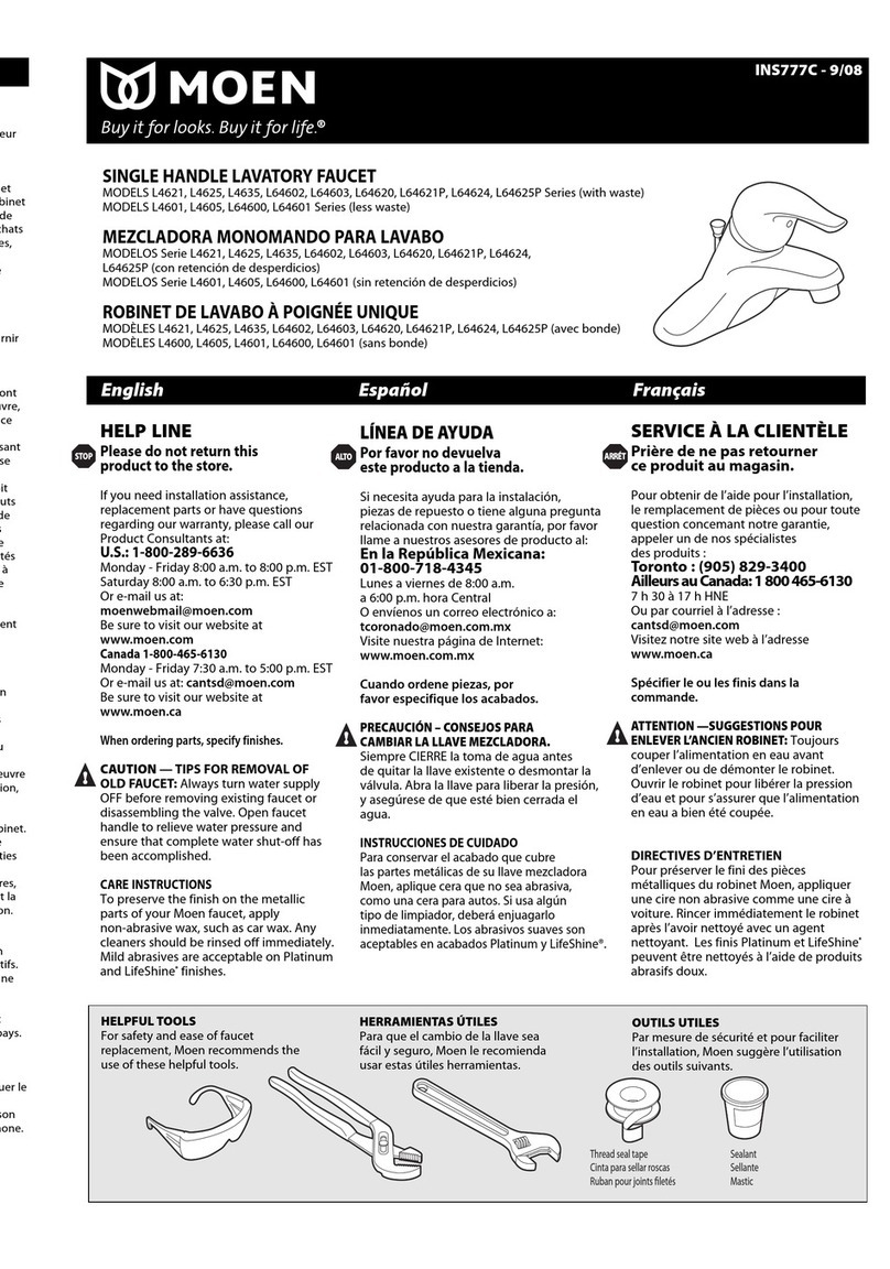 Moen L4621 Series user manual