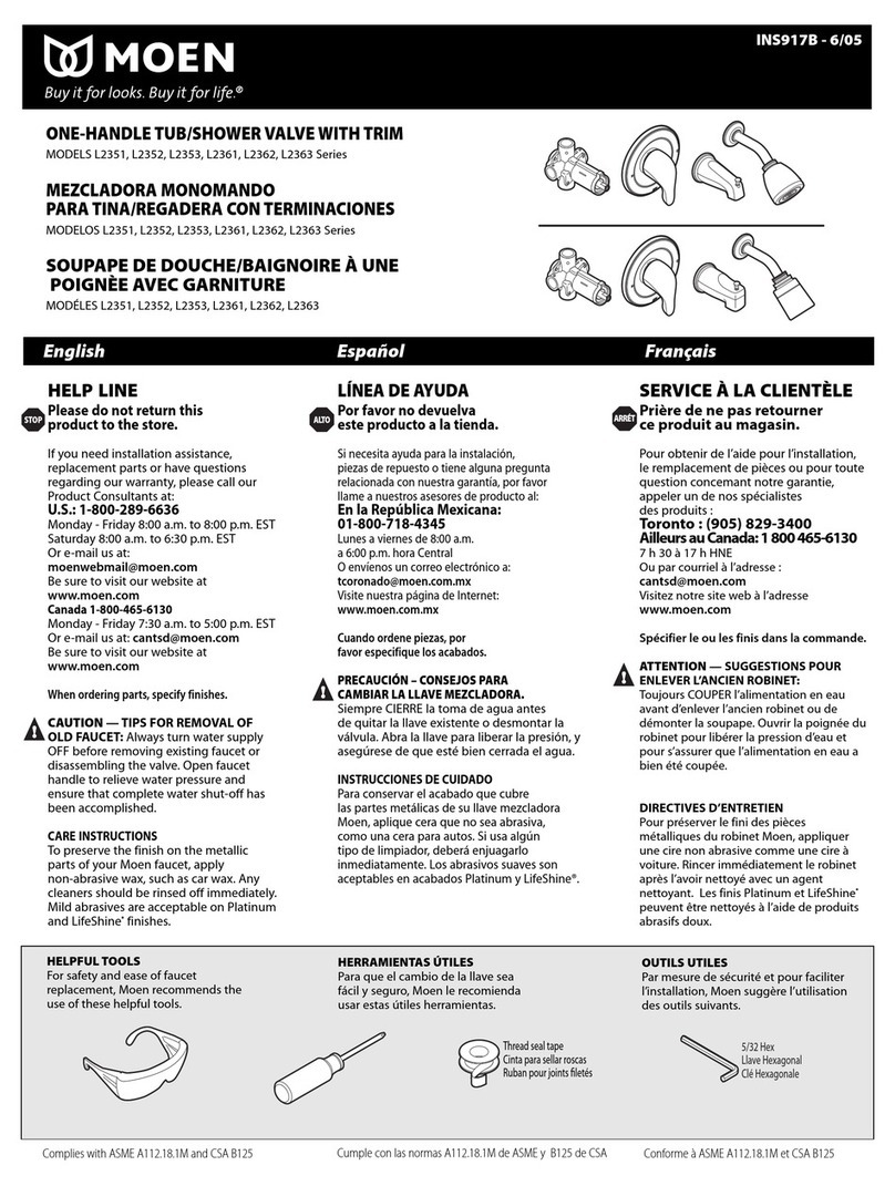 Moen L2351 Series installation instructions