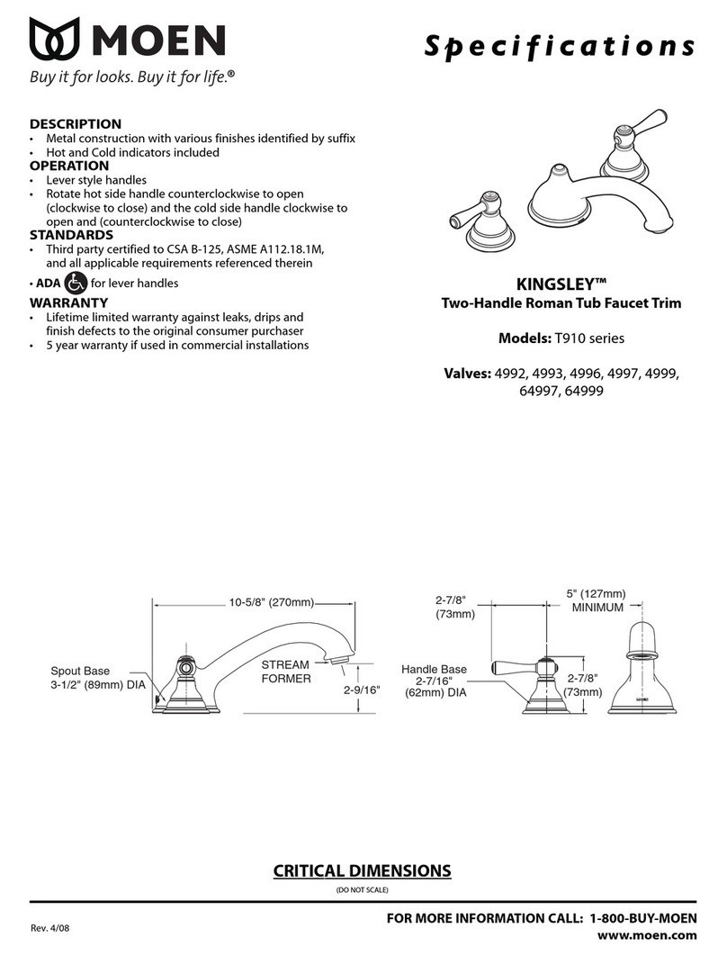 Moen KINGSLEY T910 Series User manual