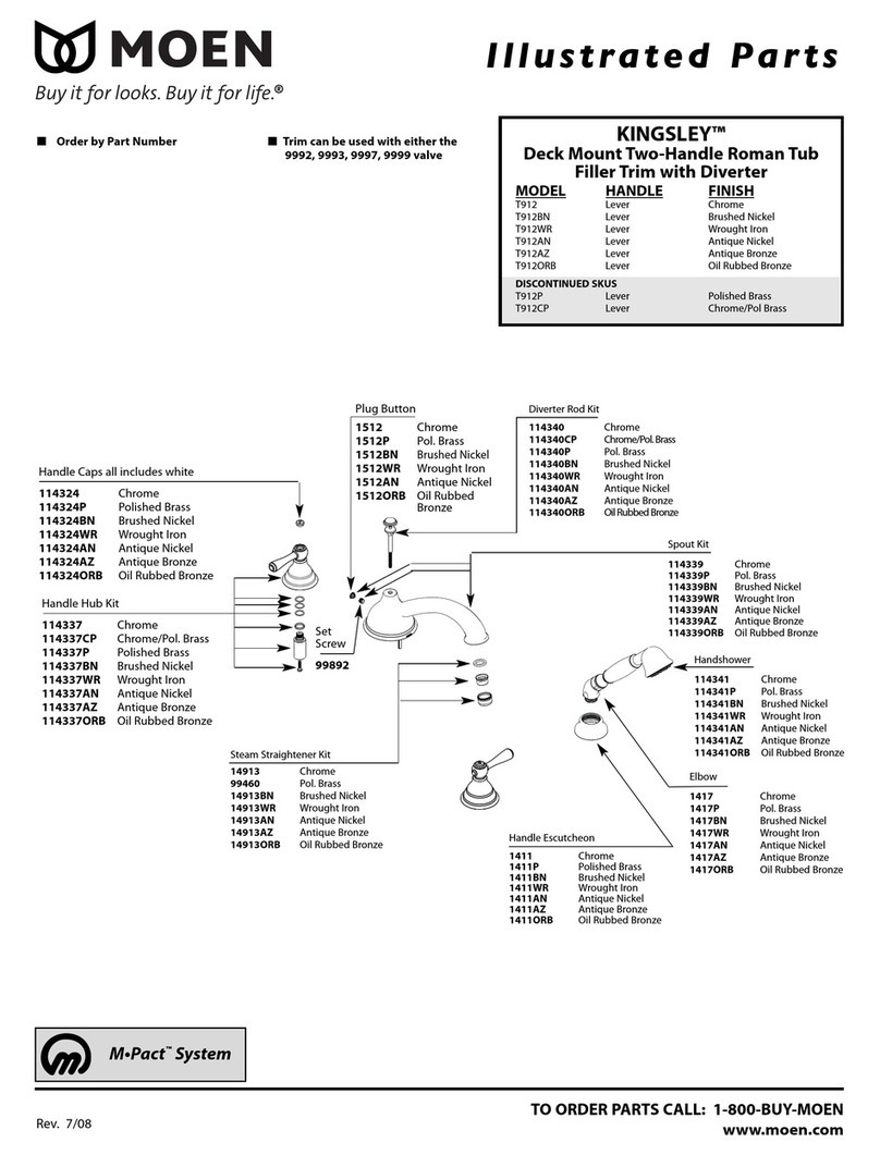 Moen KINGSLEY T912 Setup guide