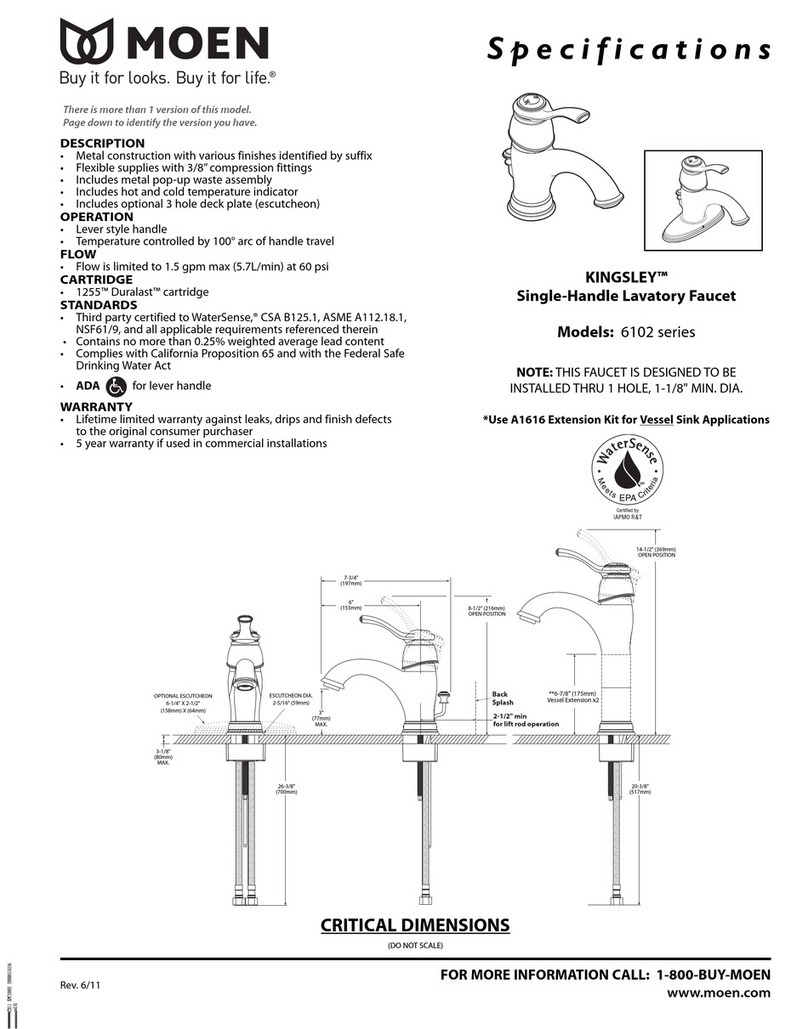 Moen KINGSLEY 6102 Series User manual