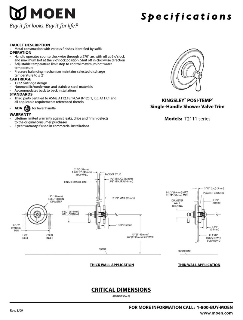 Moen Kingsley Posi-Temp T2111 series User manual