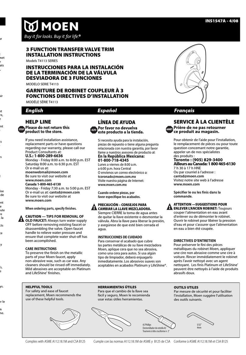 Moen INS1547A installation instructions