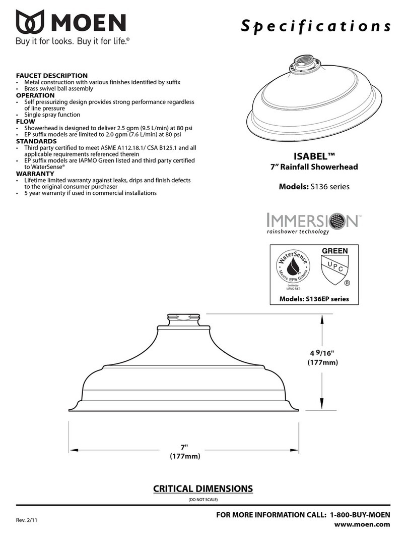 Moen Isabel S136 series User manual Moen Isabel S136 series User manual