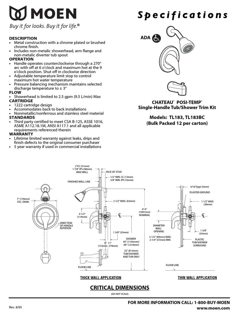 Moen Chateau TL183BC Specifications
