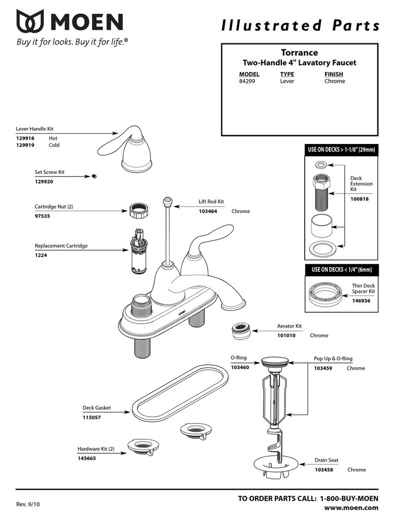 Moen Chrome 84299 Illustrate parts list