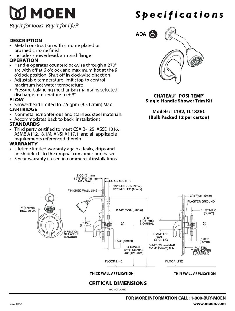 Moen CHATEAU POSI-TEMP TL182BC Specifications