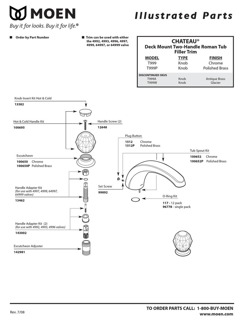 Moen CHATEAU T999 Setup guide