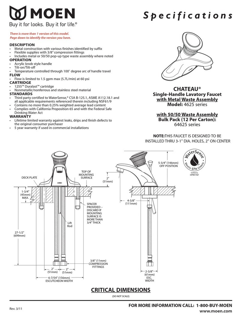 Moen CHATEAU 4625 series Specifications