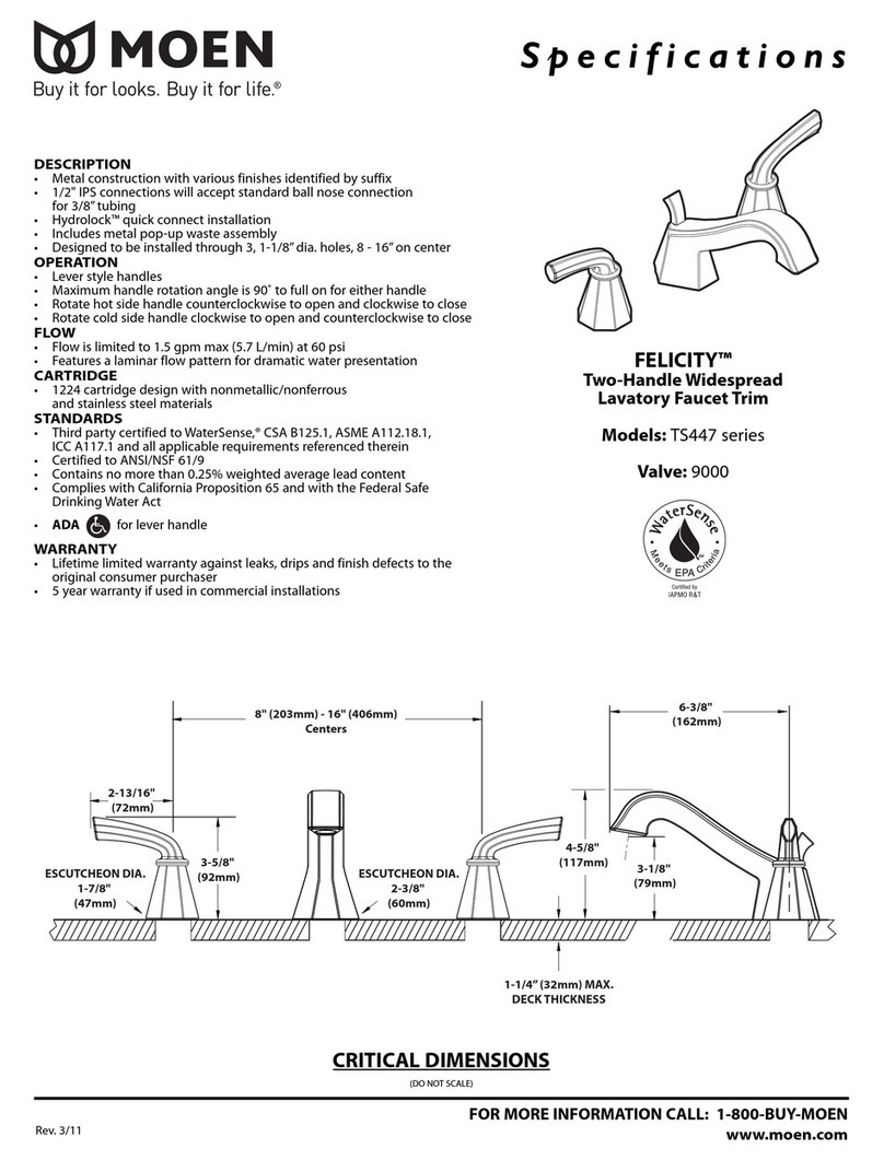 Moen FELICITY TS447 series Specifications