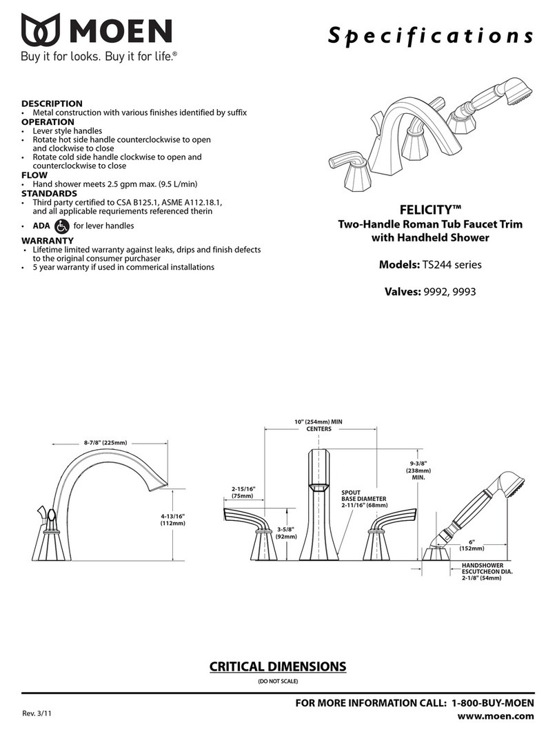 Moen FELICITY TS244 series Specifications Moen FELICITY TS244 series Specifications