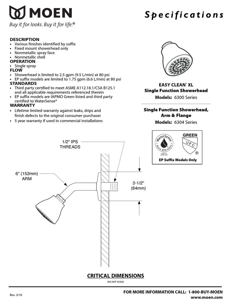 Moen Easy Clean' XL 6300 Specifications