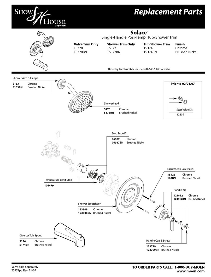 Moen Show House Solace Pose-Temp TS370BN Application guide