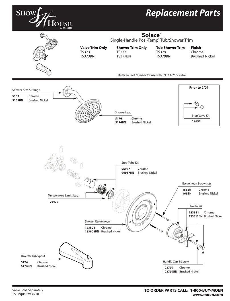 Moen Show House Solace Pose-Temp TS373BN Application guide Moen Show House Solace Pose-Temp TS373BN Application guide