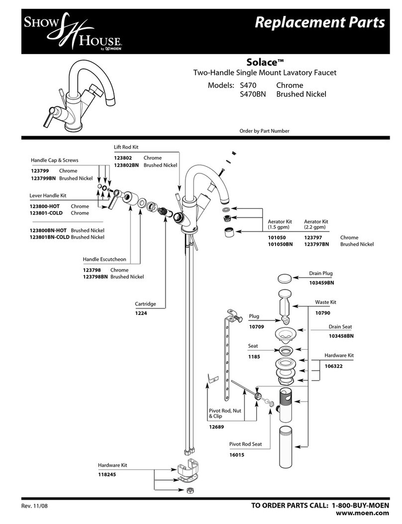 Moen Solace S470 Chrome Application guide Moen Solace S470 Chrome Application guide