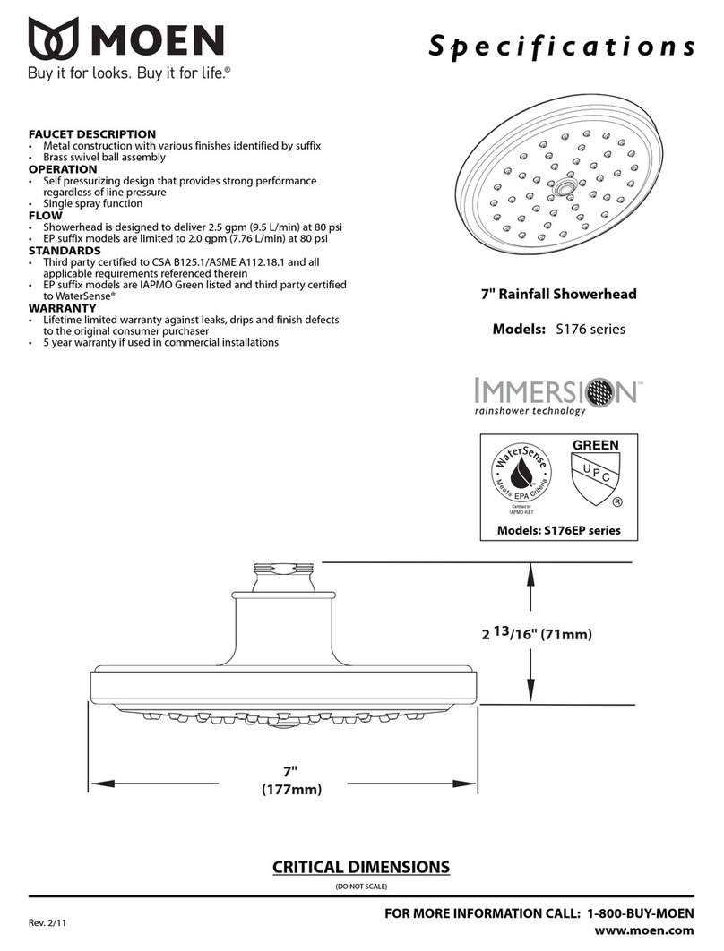 Moen Solace S176 User manual Moen Solace S176 User manual