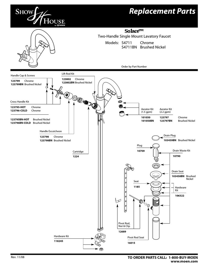 Moen Solace S4711BN Application guide Moen Solace S4711BN Application guide