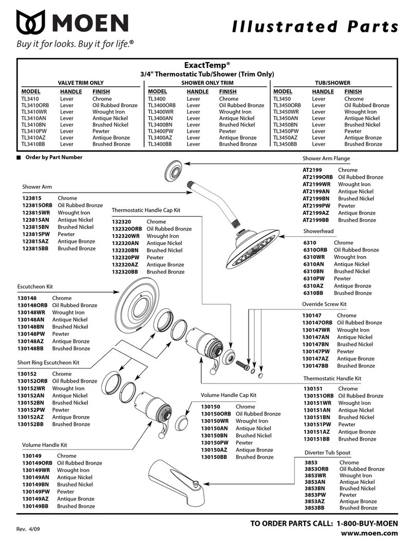 Moen SHOWER ONLY TRIM TL3400AN User manual