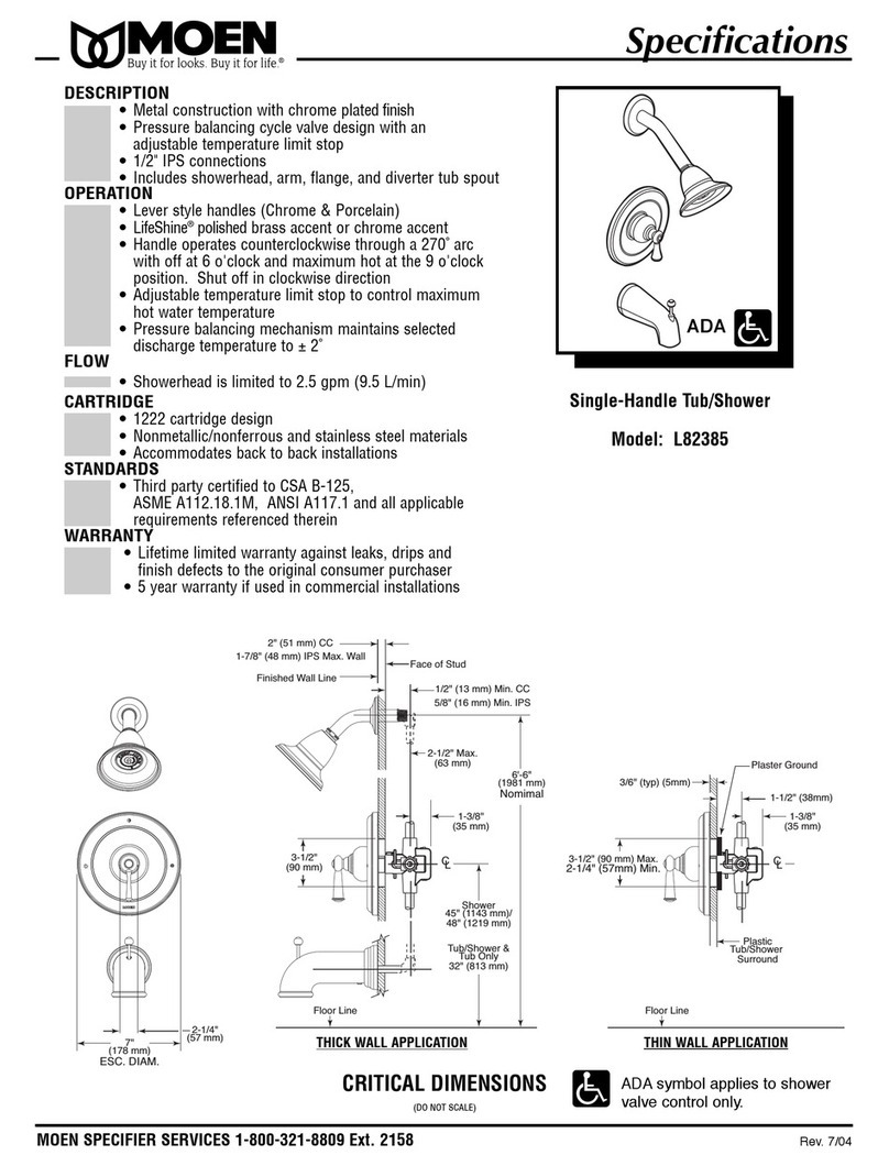 Moen Single-Handle Tub/Shower L82385 User manual