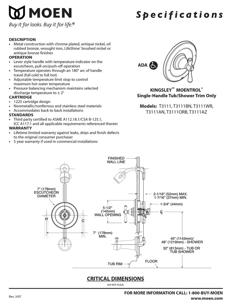 Moen KINGSLEY MOENTROL T3111 User manual