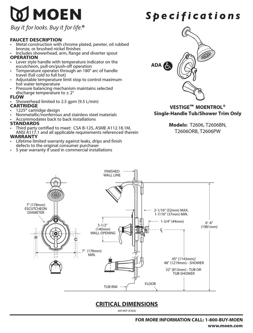 Moen VESTIGE MOENTROL T2606 User manual