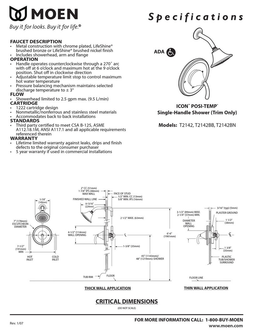 Moen ICON POSI-TEMP T2142BB User manual