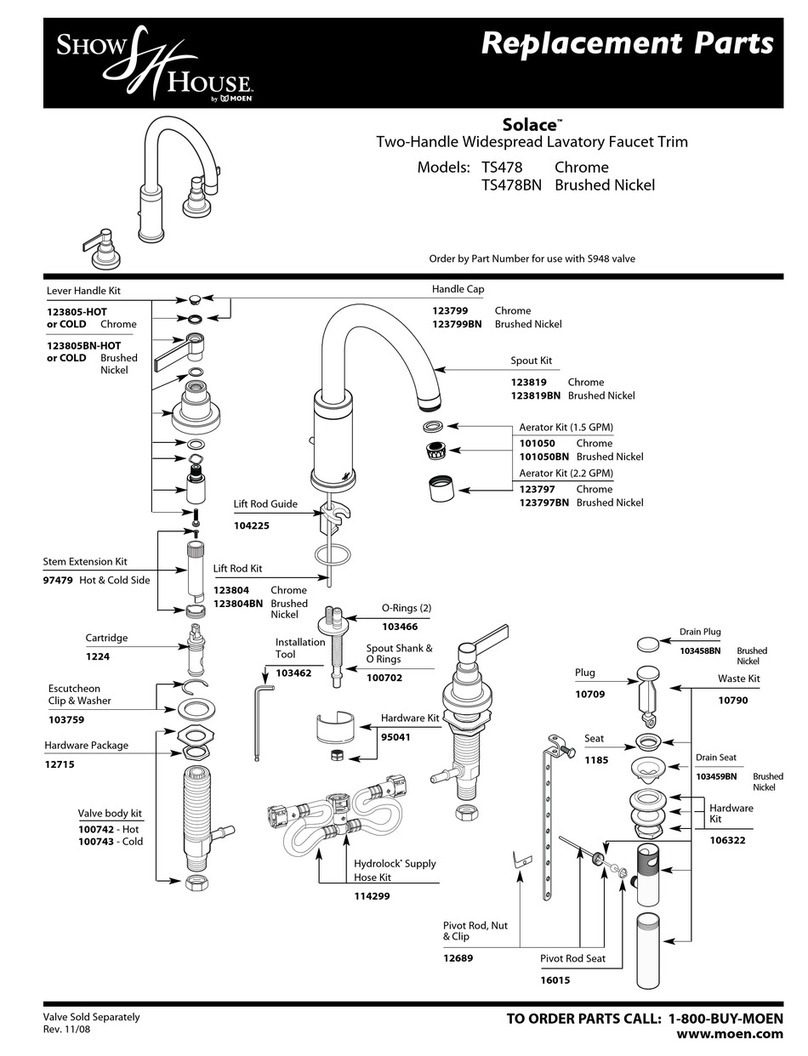 Moen Show House Solace TS478BN Replacement parts list