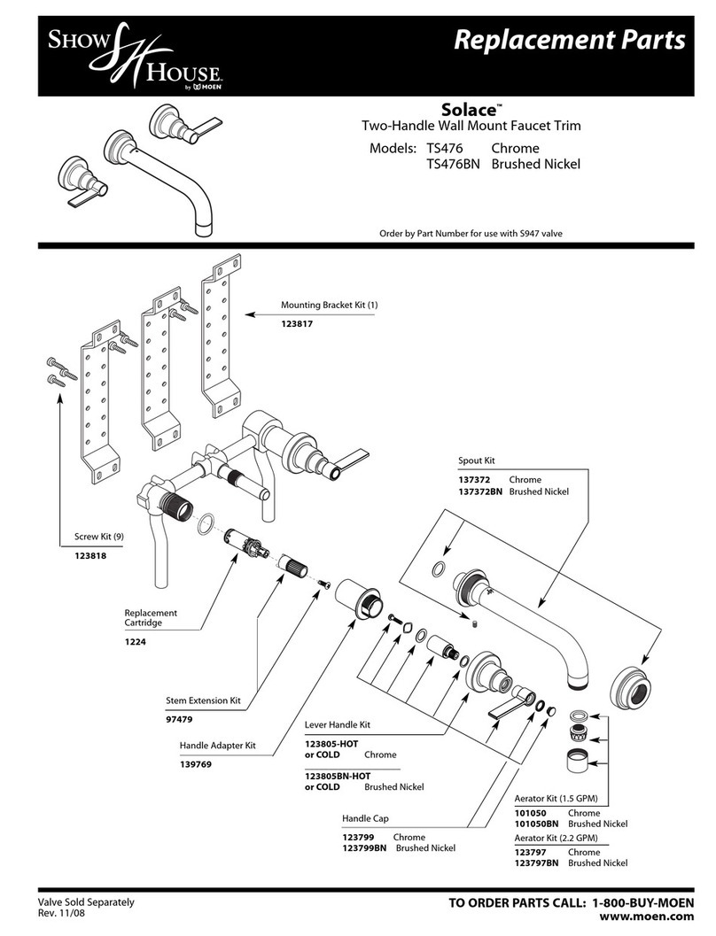 Moen Show House Solace TS476BN Replacement parts list