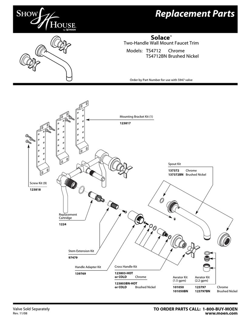 Moen Show House Solace TS4712BN Replacement parts list Moen Show House Solace TS4712BN Replacement parts list