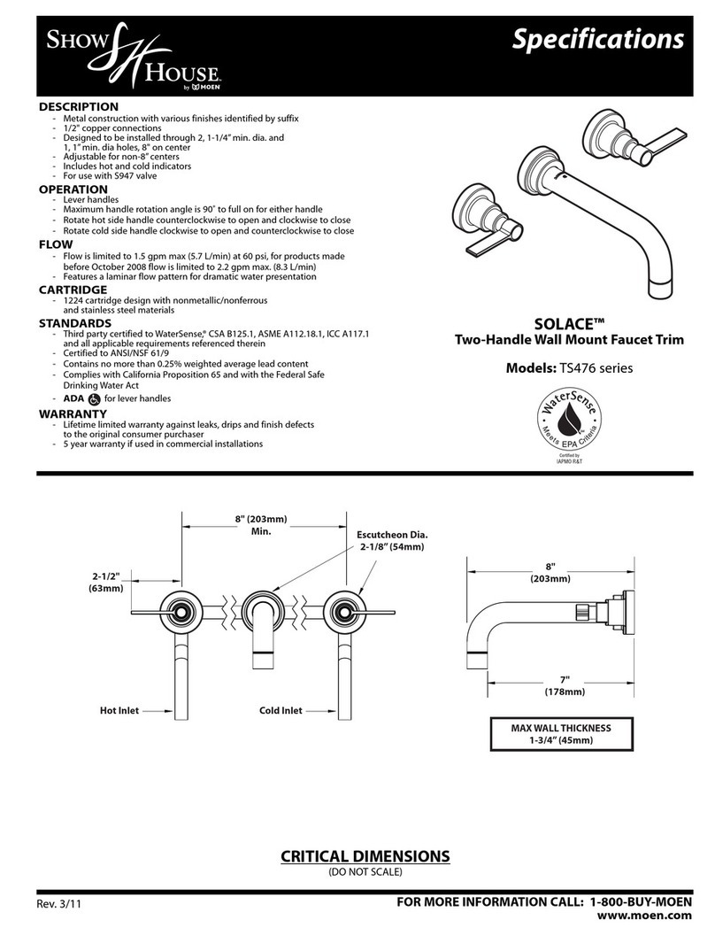 Moen Solace TS476 Series User manual