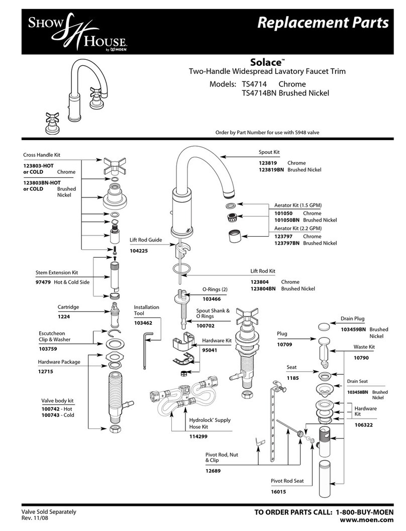 Moen Show House Solace TS4714BN Replacement parts list