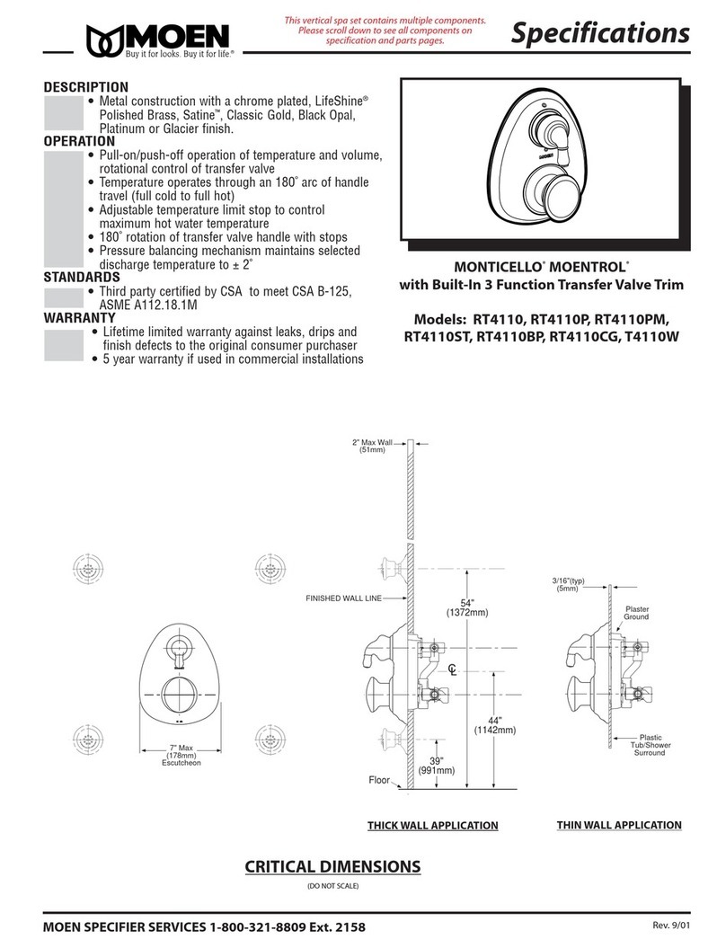 Moen Monticello RT4110 Specifications