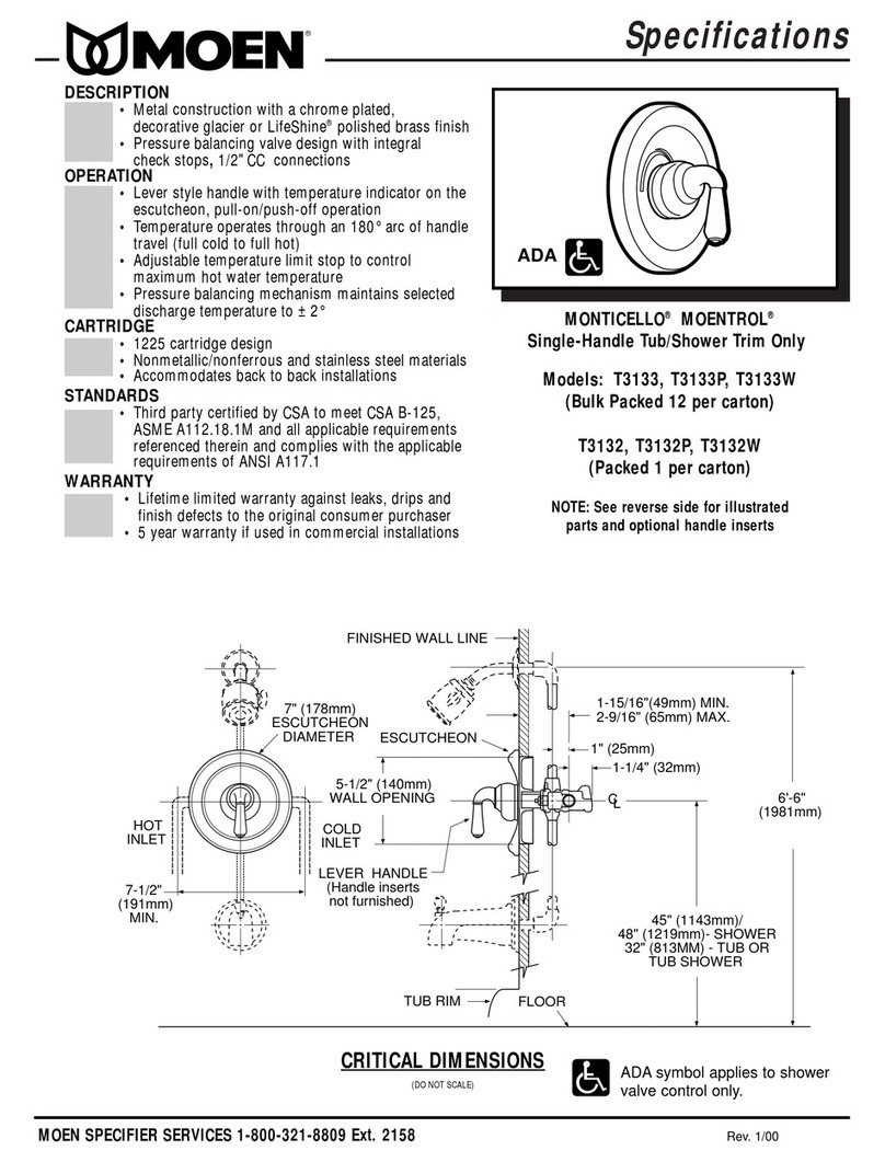 Moen MONTICELLO T3132 User manual