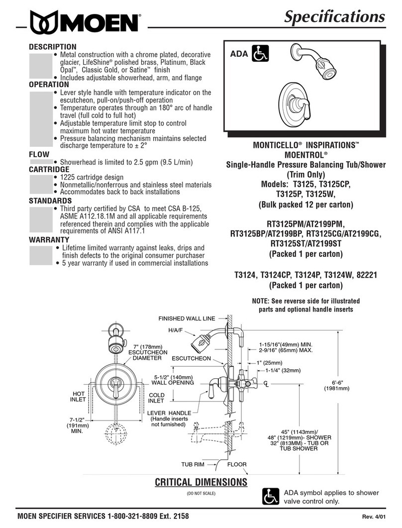 Moen MOENTROL 82221 Specifications