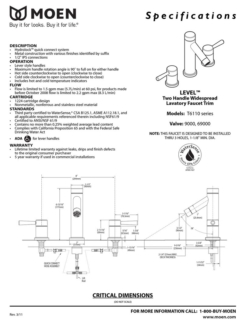 Moen LEVEL T6110 Series User manual Moen LEVEL T6110 Series User manual