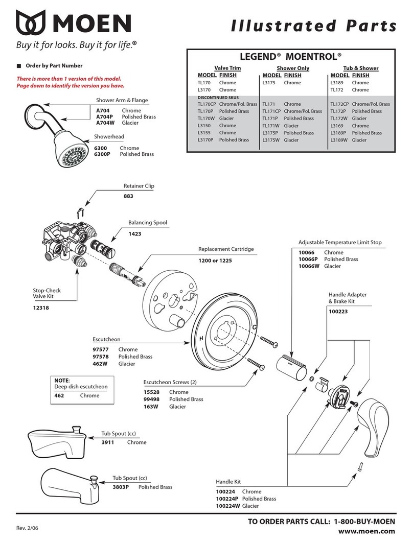 Moen LEGEND MOENTROL 3803P Setup guide Moen LEGEND MOENTROL 3803P Setup guide