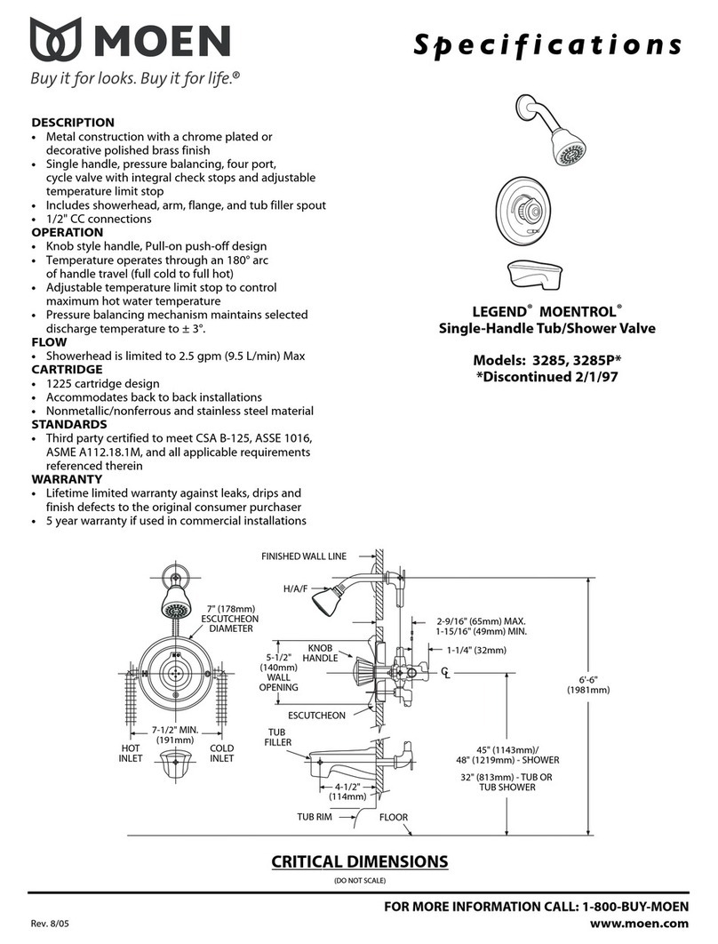 Moen Legend Moentrol 3285 User manual