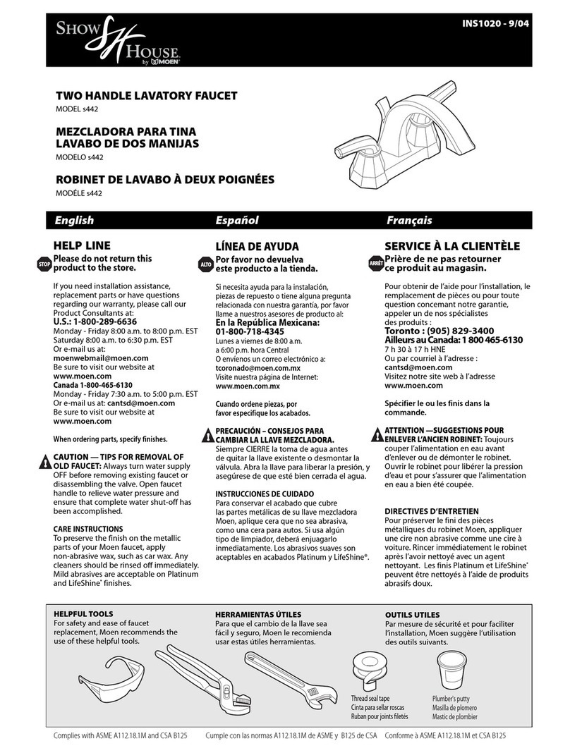 Moen s442 manual