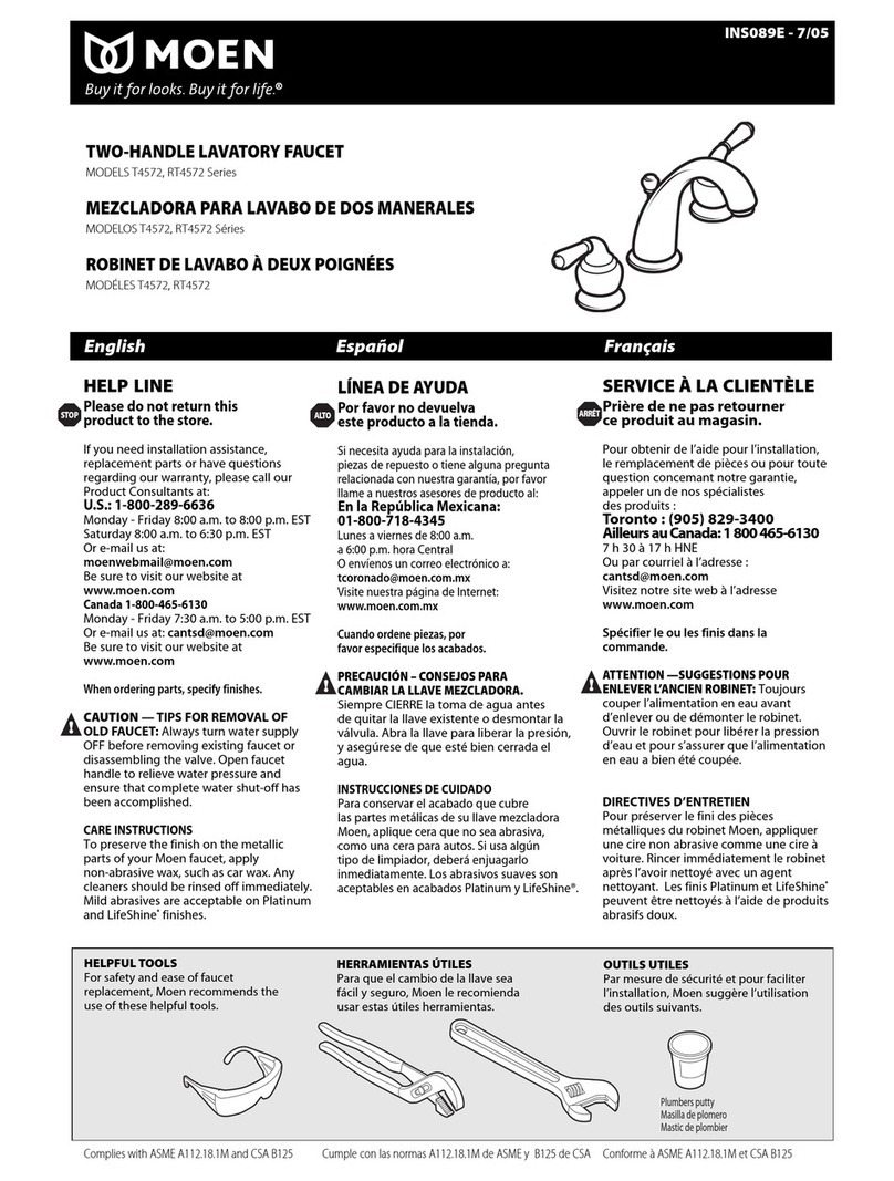 Moen RT4572 Series user manual