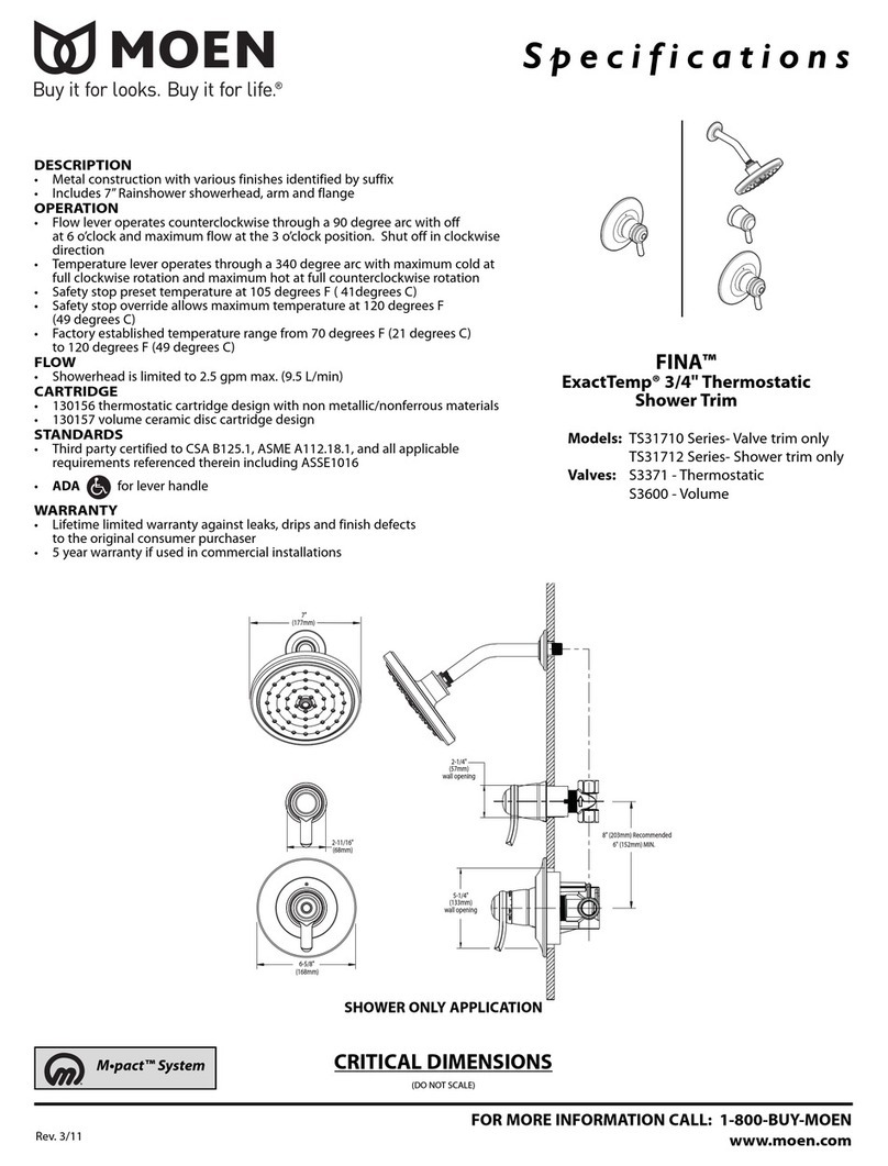 Moen FINA ExacTemp TS31710 Specification sheet
