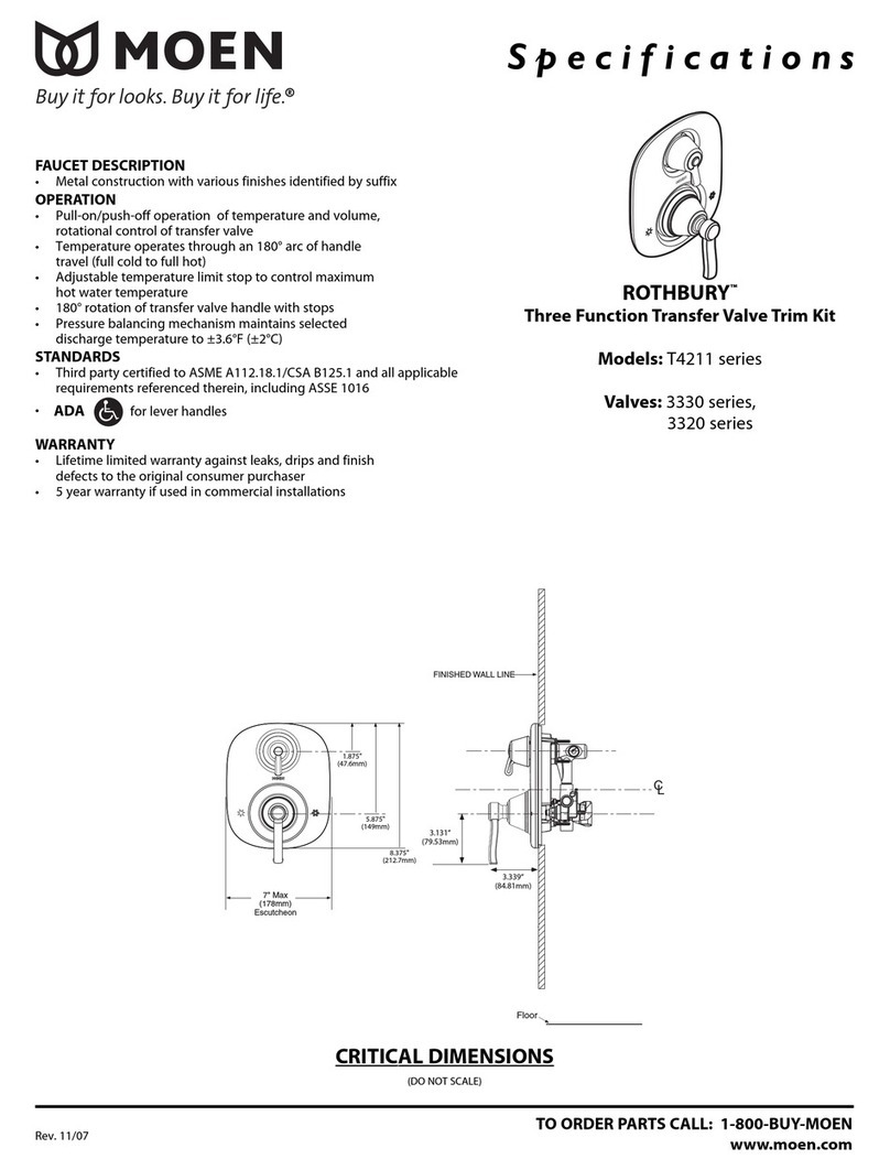 Moen RothBury T4211 Series Specifications