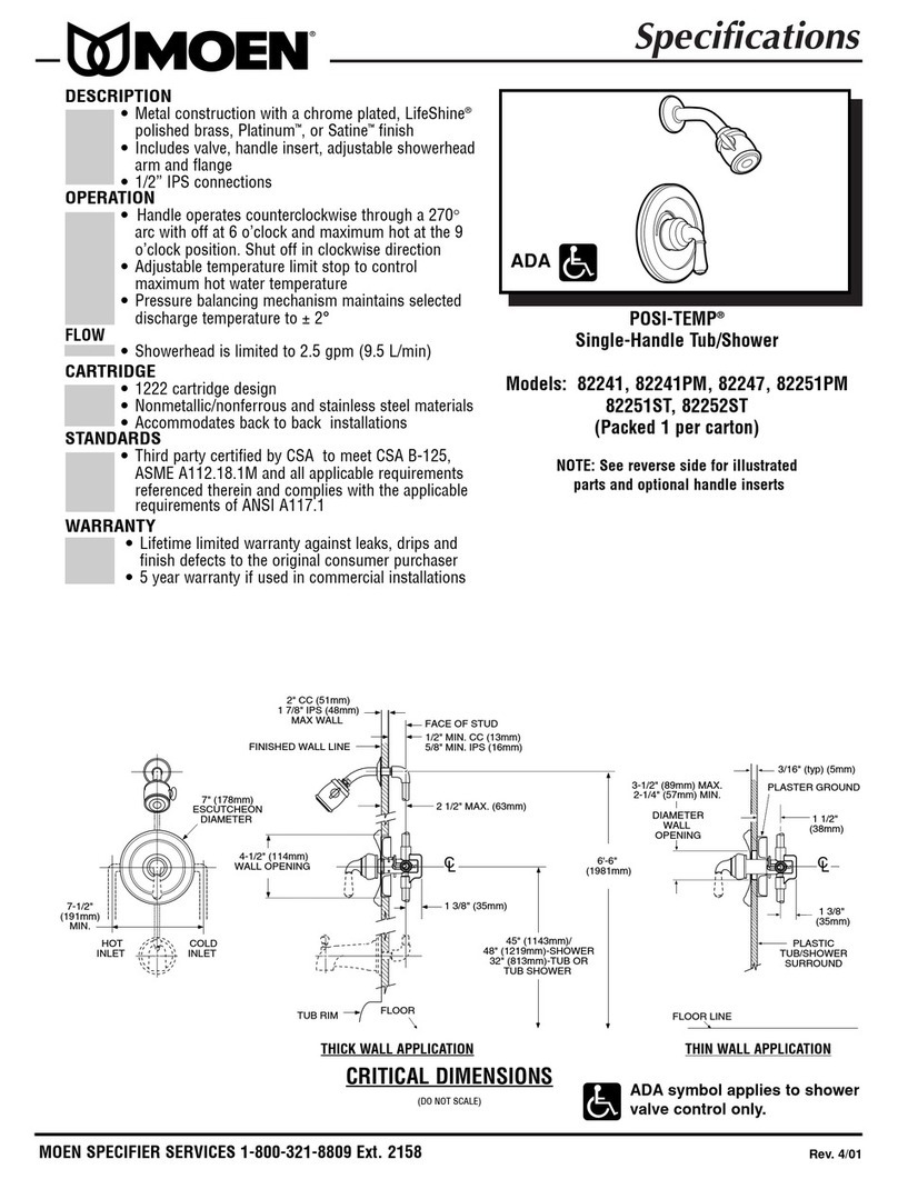 Moen POSI-TEMP 82241 Specifications