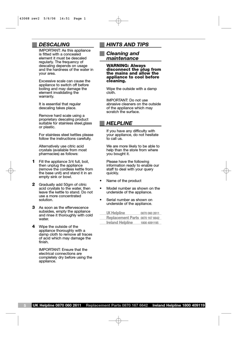Morphy Richards Hot Beverage Maker User manual