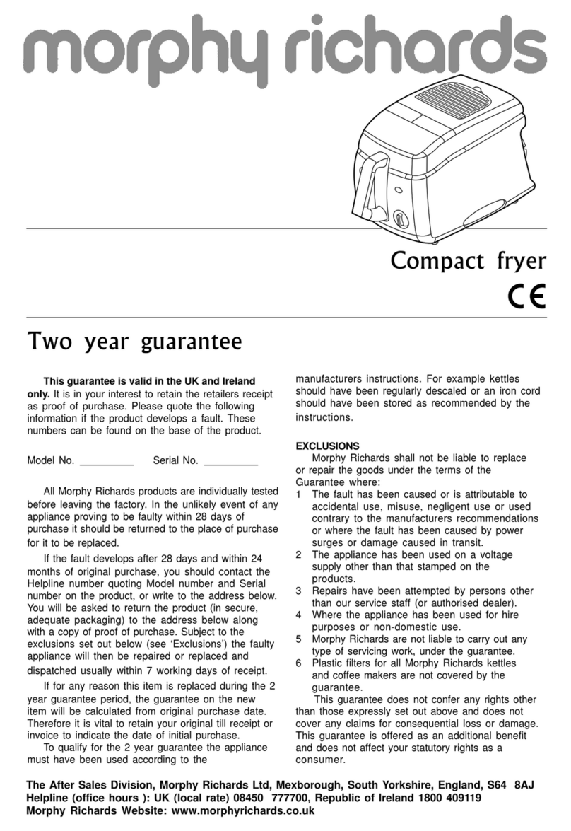 Morphy Richards Compact Fryer owner's manual