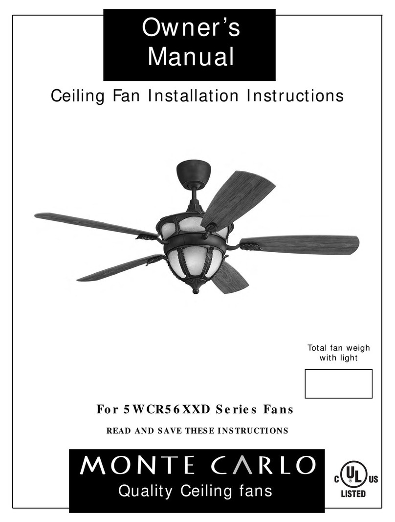 Monte Carlo Fan Company 5WCR56XXD Series owner's manual