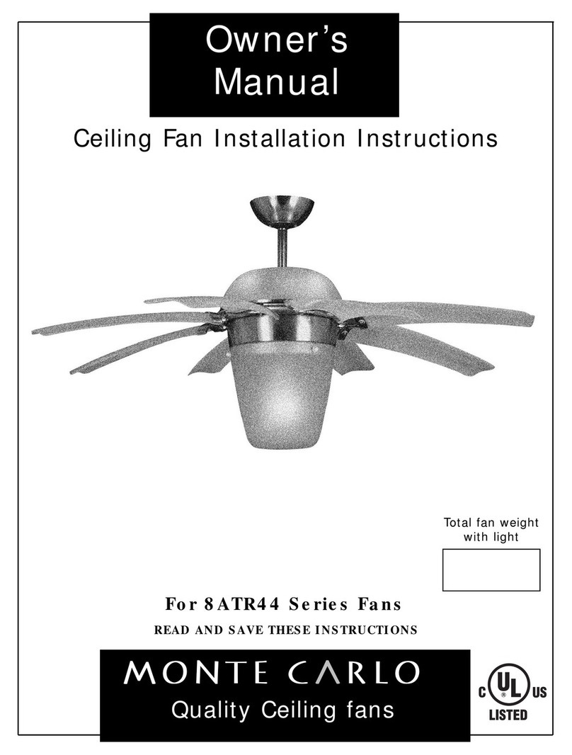 Monte Carlo Fan Company 8ATR44 Series owner's manual
