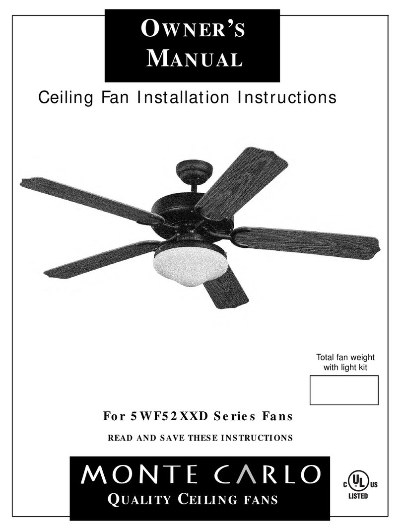 Monte Carlo Fan Company 5WF52XXD Series owner's manual