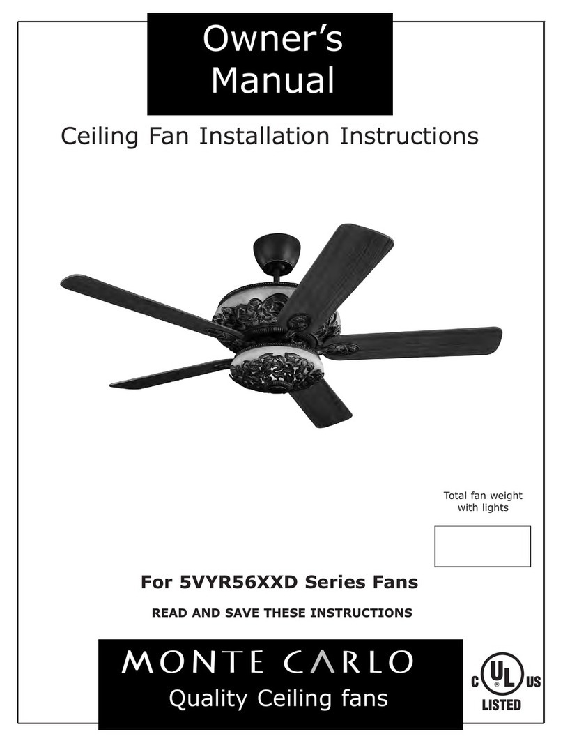 Monte Carlo Fan Company 5VYR56XXD Series owner's manual
