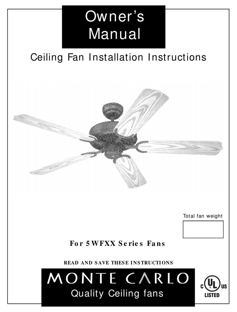 Monte Carlo Fan Company 5WFXX Series User manual Monte Carlo Fan Company 5WFXX Series User manual
