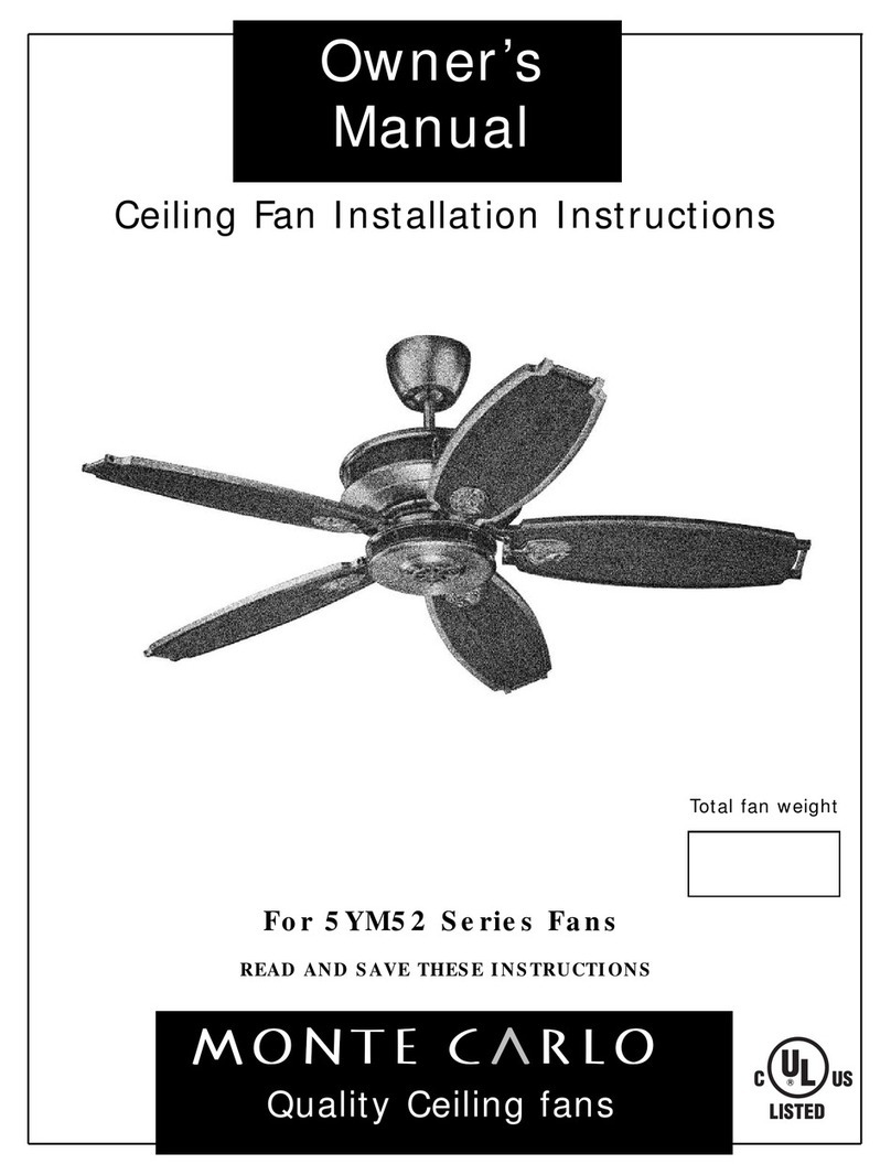 Monte Carlo Fan Company 5YM52 Series owner's manual Monte Carlo Fan Company 5YM52 Series owner's manual
